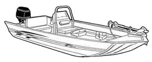 Boat Covers for Aluminum modified V jon boats w/ high center console