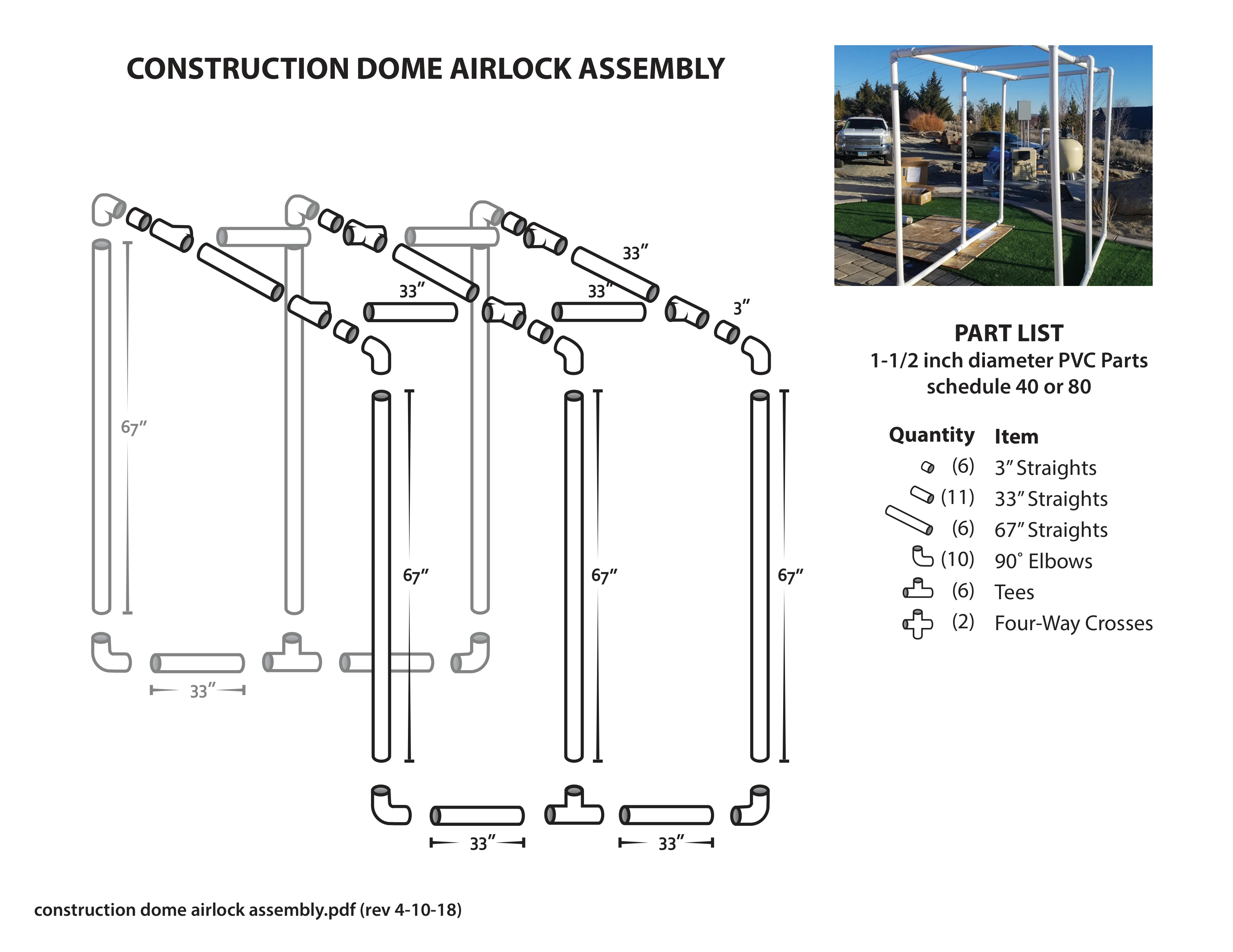 PVC airlock frame diagram